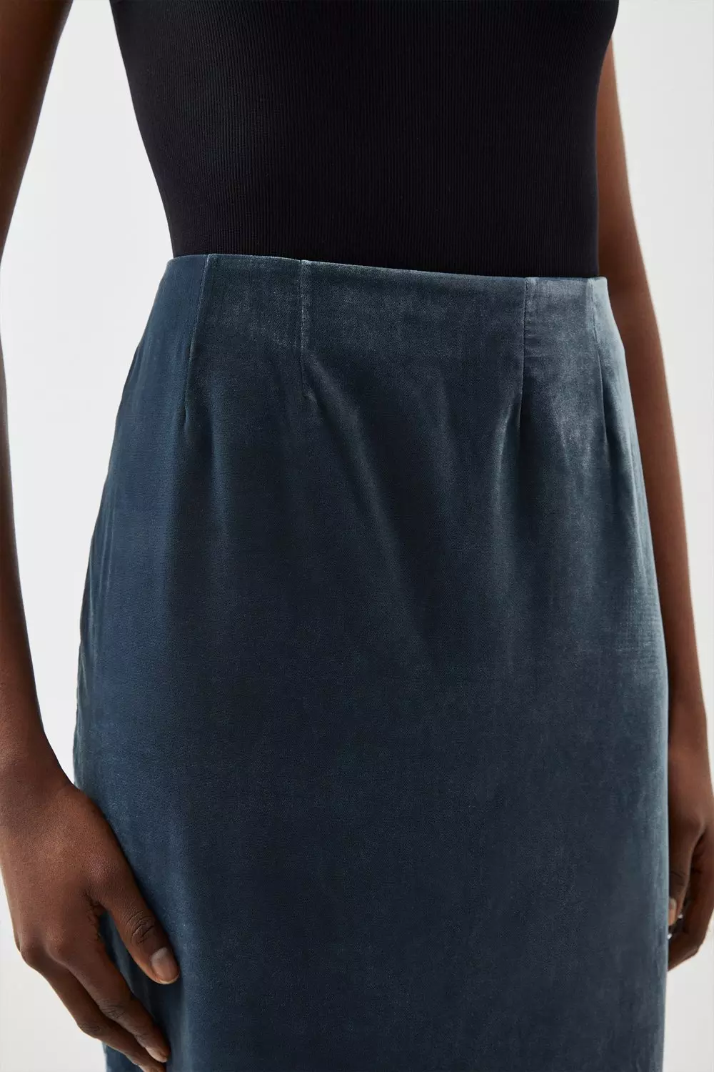 Light blue hotsell velvet skirt